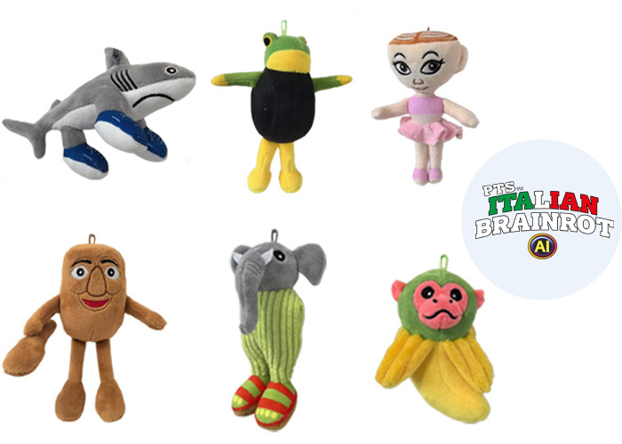 (Mis 3+) ITALIAN BRAIN ROT AI Peluche 28cm  6 ass…x6…x36